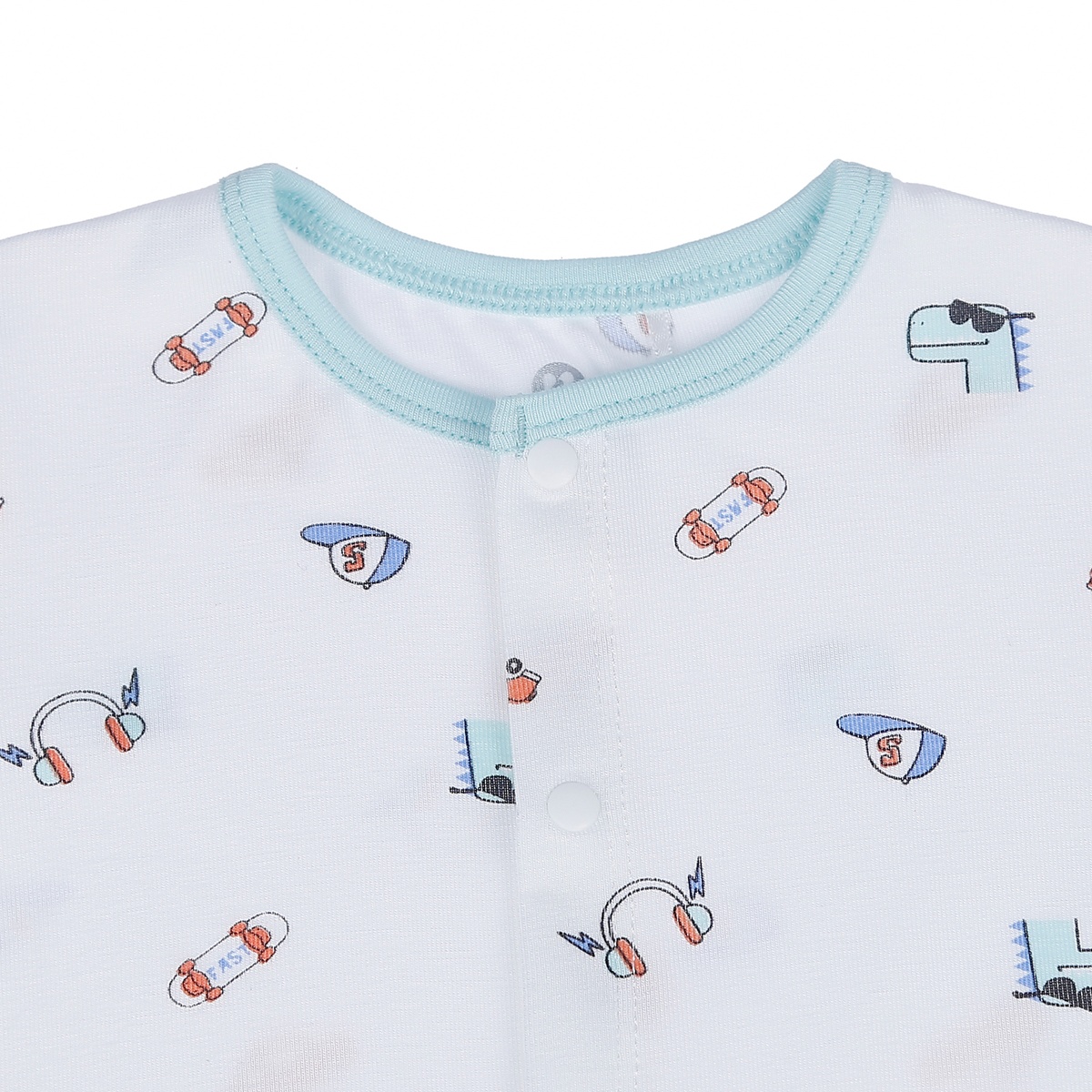 Bộ quần áo cộc tay cài giữa bé trai Otis TKL KidsPlaza ND21H (Trắng Xanh) - mặt phải