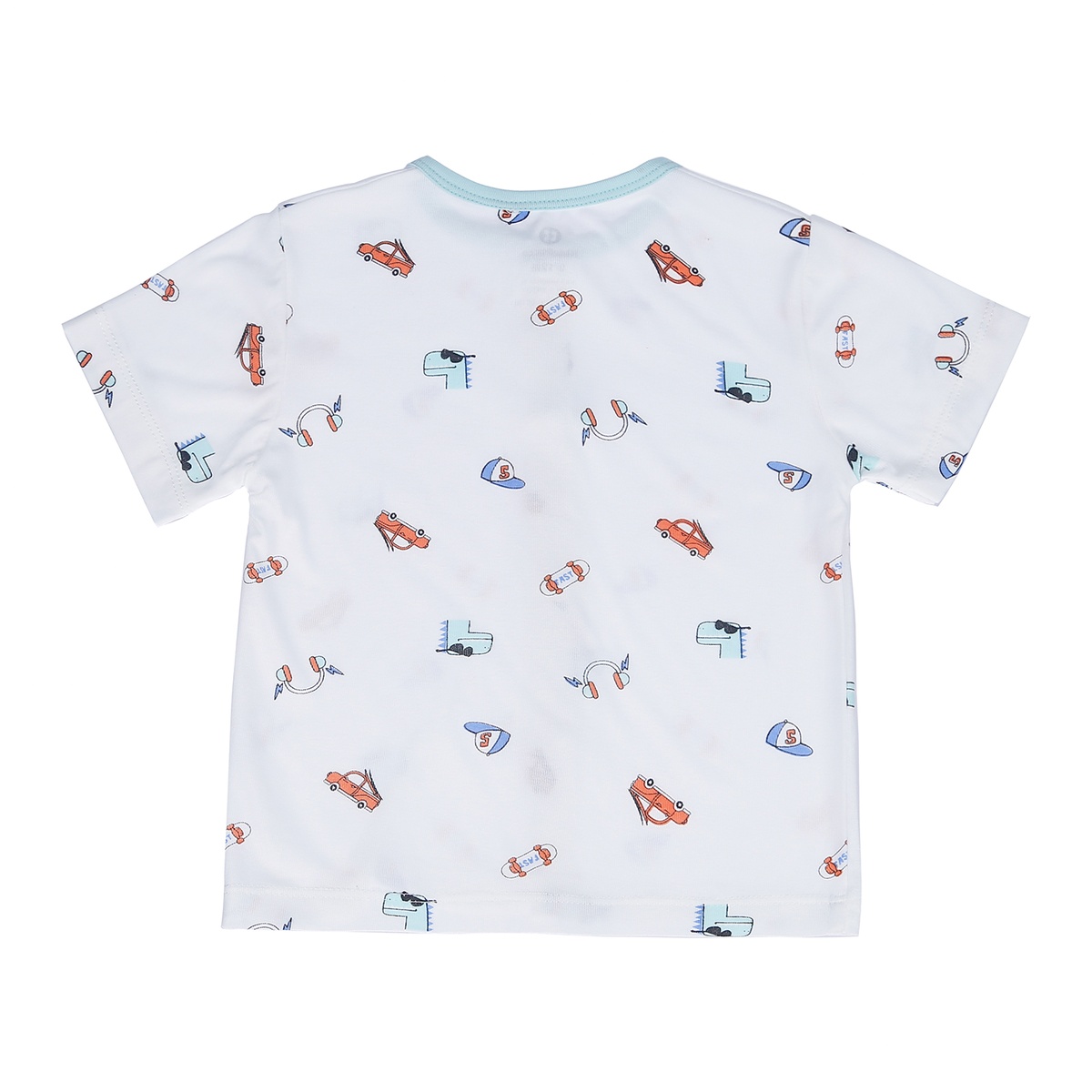 Bộ quần áo cộc tay cài giữa bé trai Otis TKL KidsPlaza ND21H (Trắng Xanh) - góc nghiêng