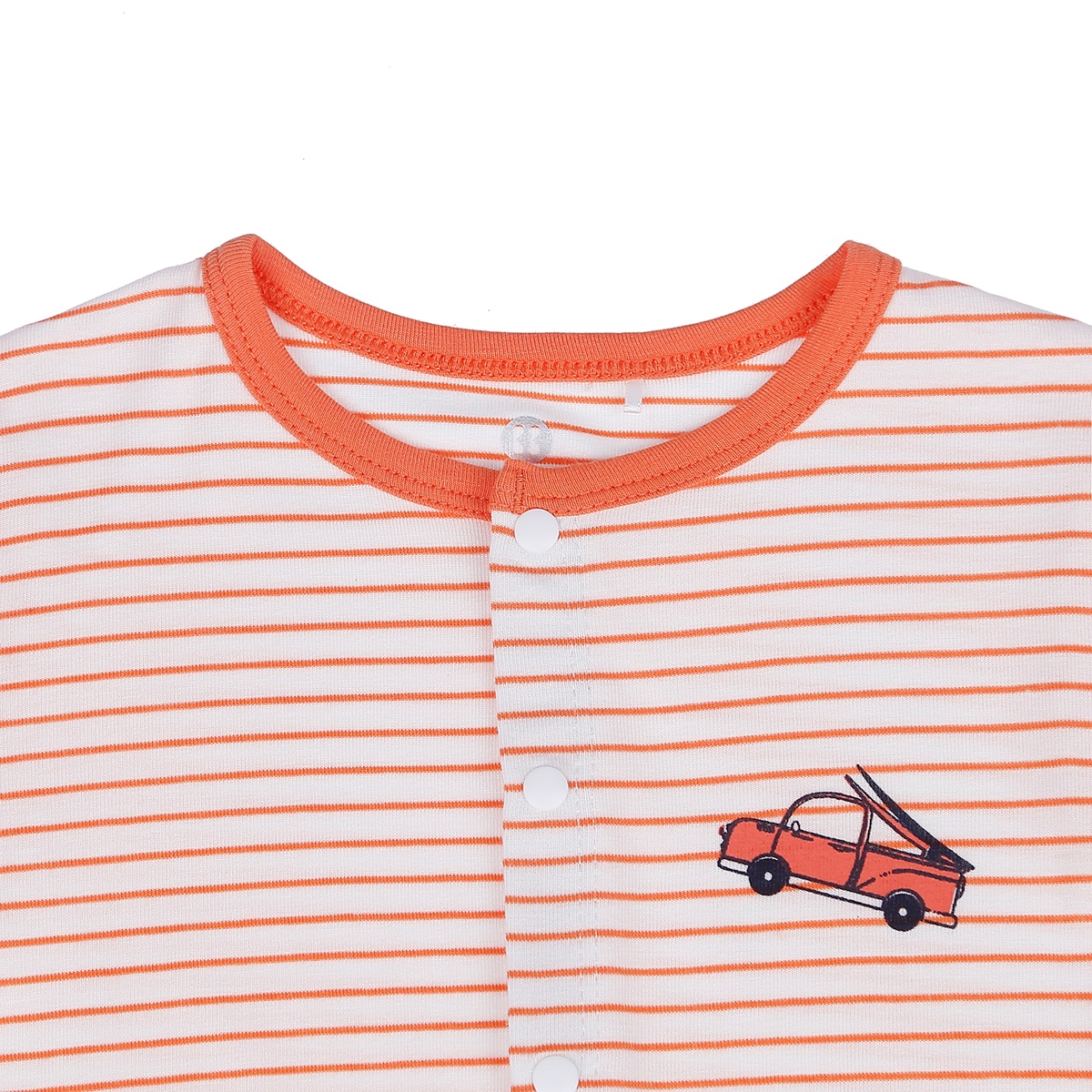 Bộ quần áo cộc tay cài giữa kẻ Otis bé trai KidsPlaza ND21H ( Trắng Cam) - mặt phải