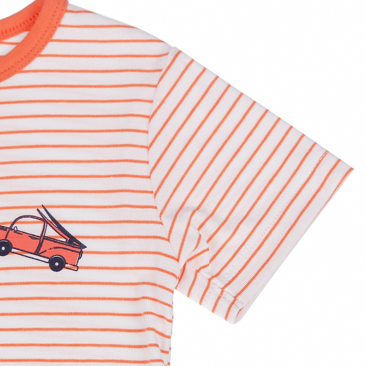 Bộ quần áo cộc tay cài giữa kẻ Otis bé trai KidsPlaza ND21H ( Trắng Cam) - mặt sau