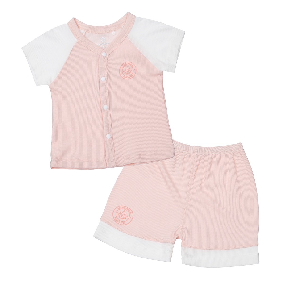 Bộ quần áo cộc tay cài giữa KidsPlaza Fresh air ND23H (Hồng)
