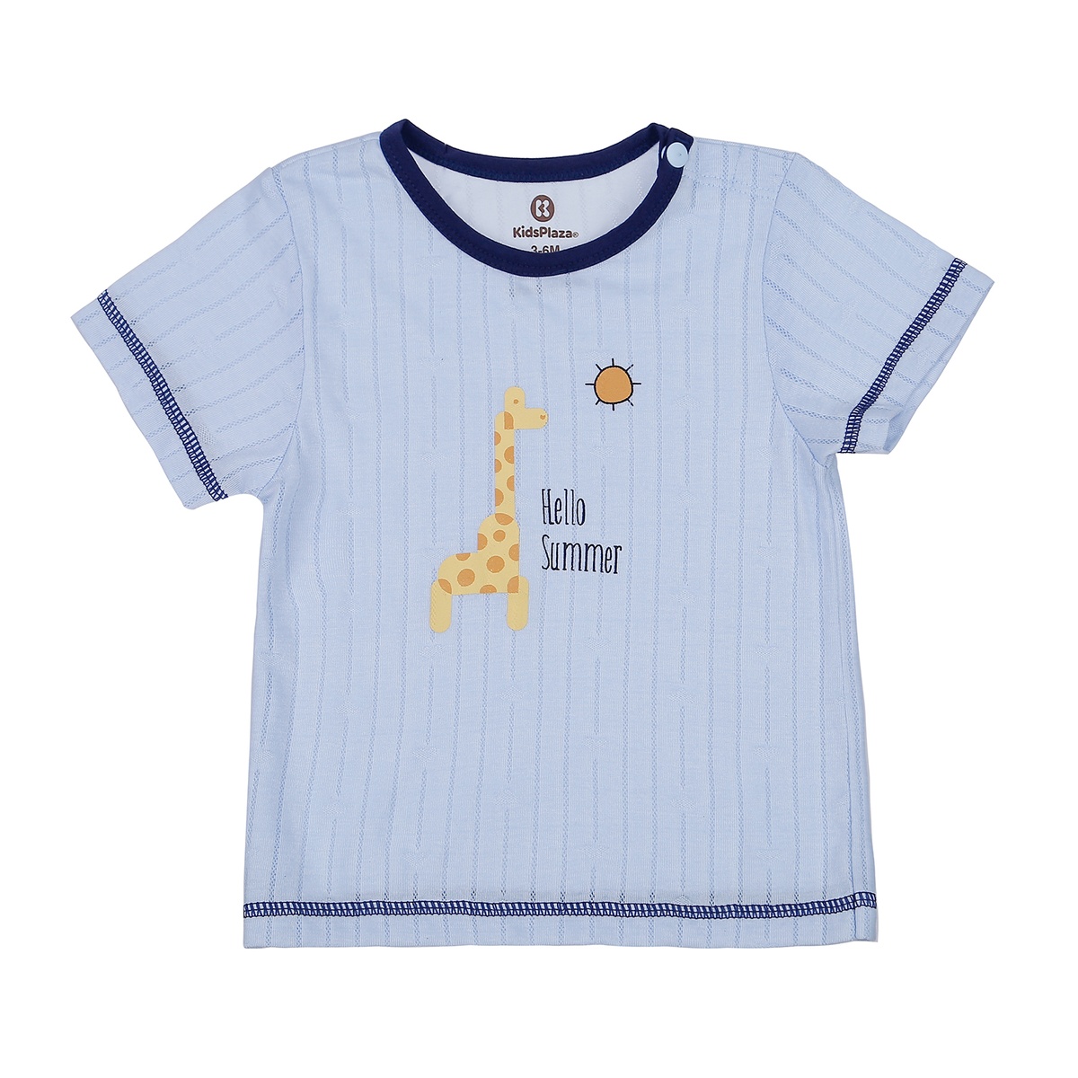 Bộ quần áo cộc tay KidsPlaza cài vai in hình hươu HN21H (Xanh) - mặt trái