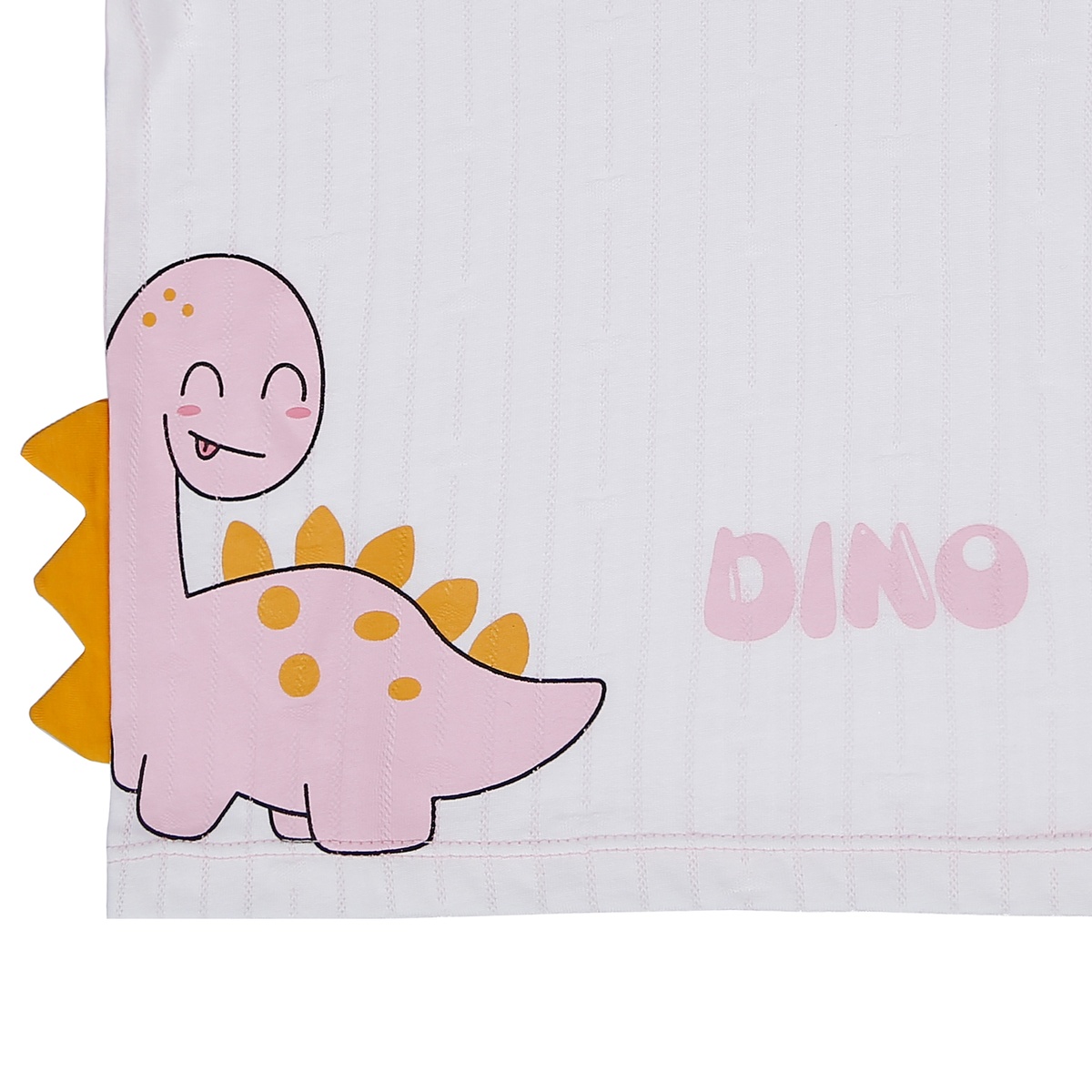 Bộ quần áo cộc tay KidsPlaza cài vai in hình Khủng Long HN21H (Trắng Hồng) - góc nghiêng