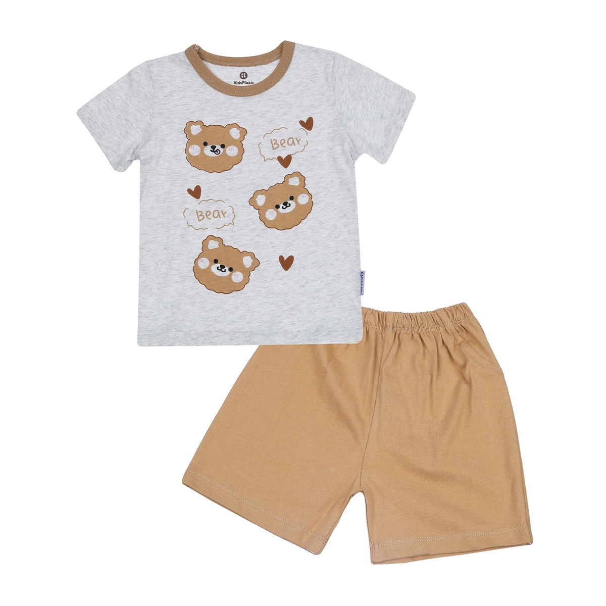 Bộ quần áo cộc tay KidsPlaza in 3 chú gấu M23H (Xanh nâu)