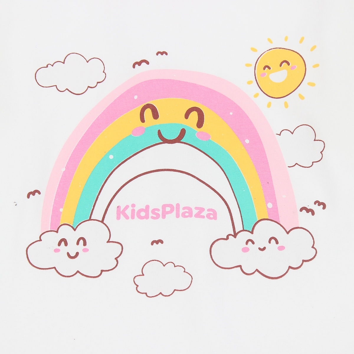 Bộ quần áo dài tay bé gái KIDSPLAZA in hình Cầu Vồng 6Y LN20T (Trắng Hồng) - mặt trái