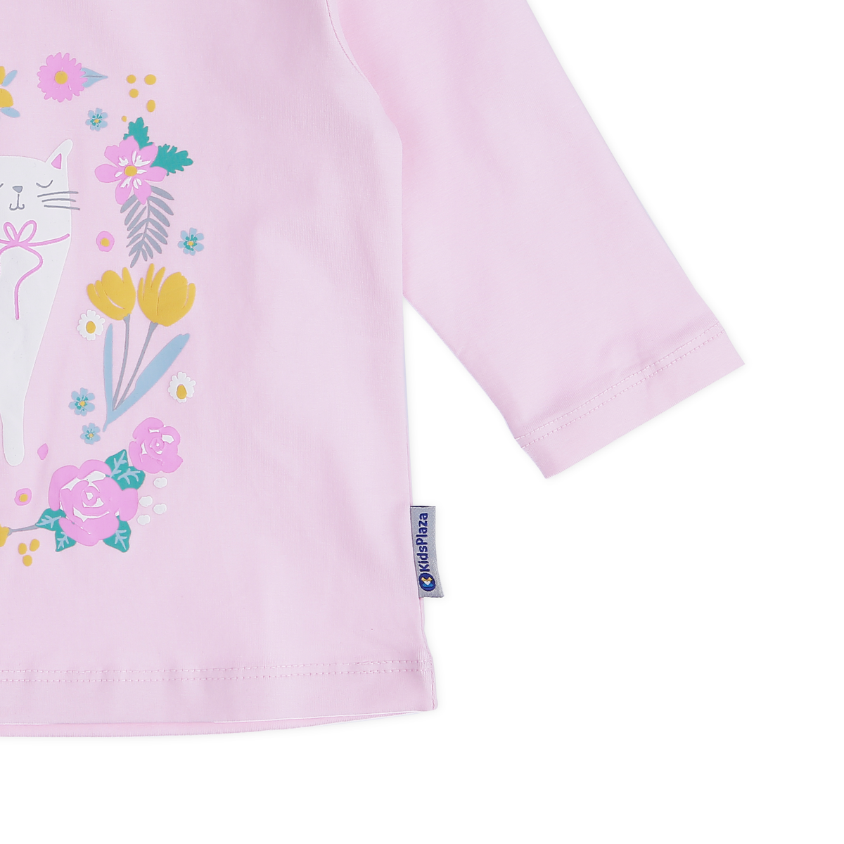 Bộ quần áo dài tay bé gái KidsPlaza in hình con mèo TT21T (Hồng) - mặt sau