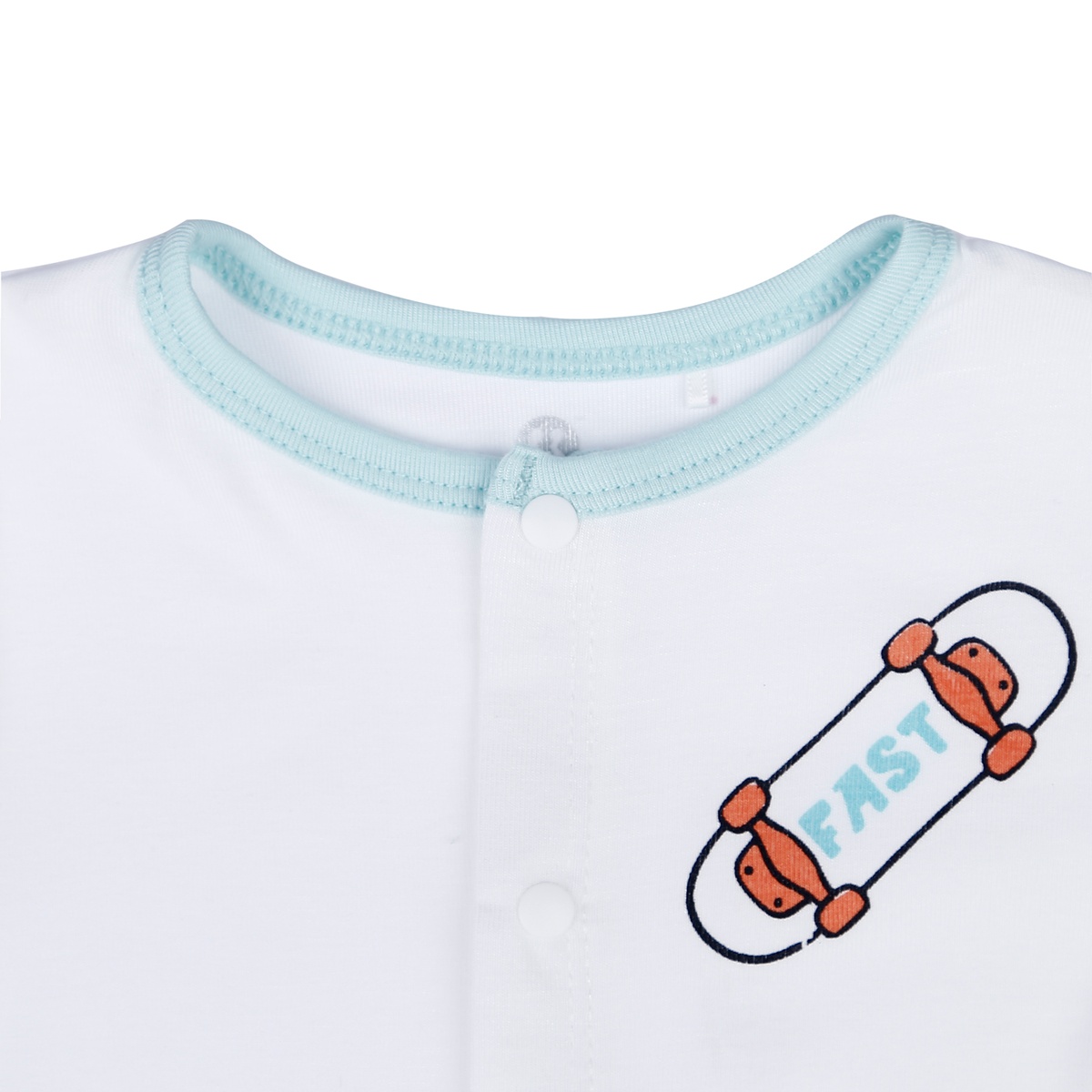 Bộ quần áo dài tay bé trai cài giữa Otis KidsPlaza ND21H (Trắng Xanh - HQ) - mặt phải