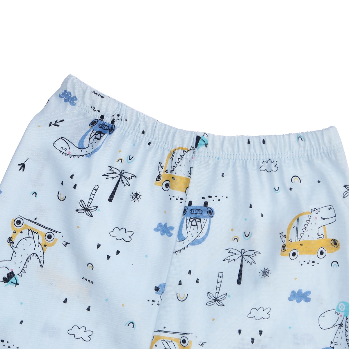 Bộ quần áo dài tay bé trai kẻ phối khủng long KidsPlaza  M21T (Xanh) - hình 6