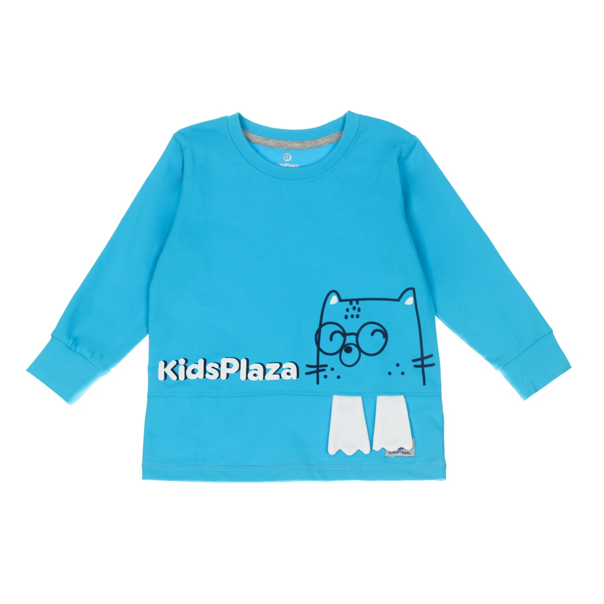 Bộ quần áo dài tay bé trai KIDSPLAZA in hình Gấu Đeo Kính 5Y LN20T (Xanh) - mặt phải