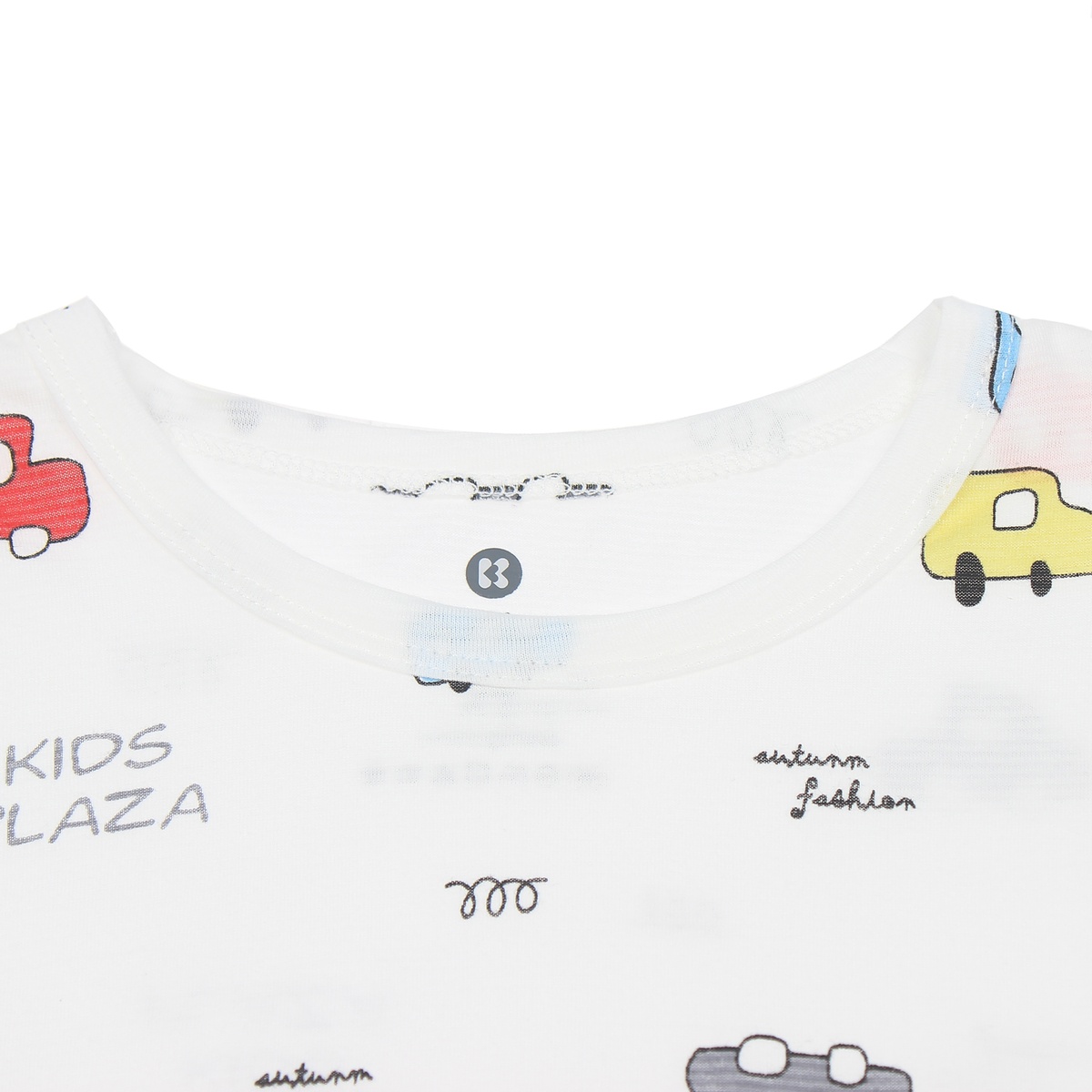 Bộ quần áo dài tay bé trai Kidsplaza kẻ in hình ô tô M20T 5Y - mặt phải
