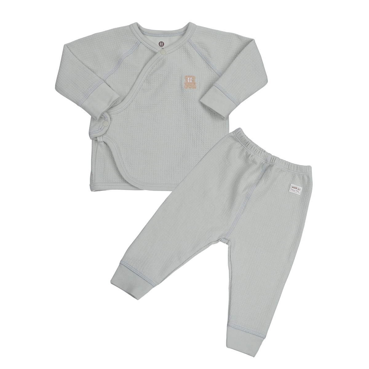 Bộ quần áo dài tay cài chéo KidsPlaza M23D (Xanh rêu)