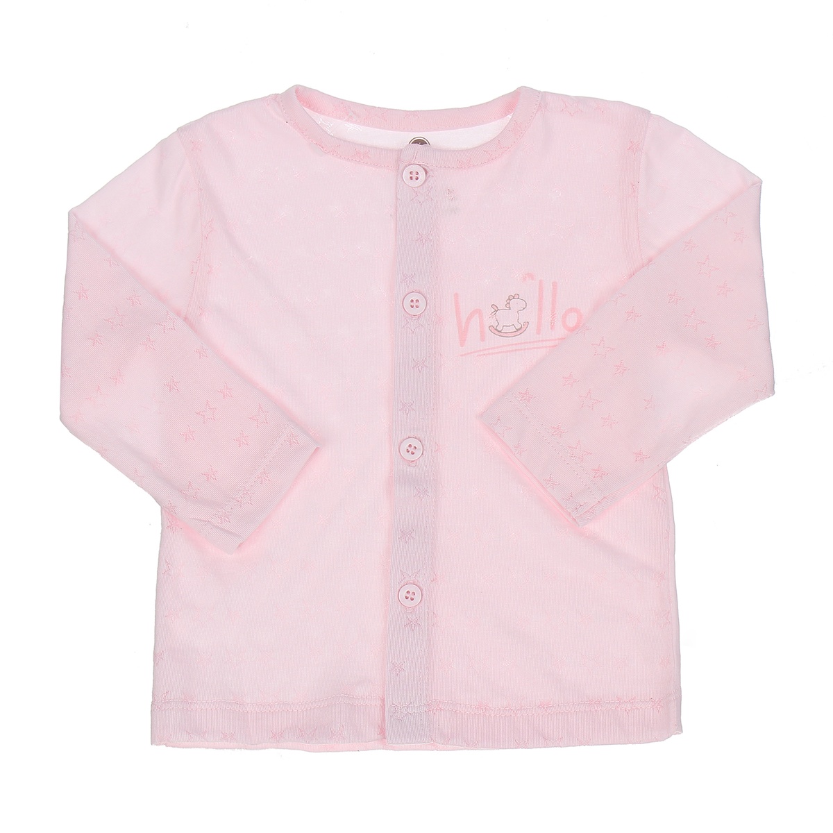 Bộ quần áo dài tay cài giữa Mamago Twikle Star 0-3M ND20H (Hồng) - mặt trái