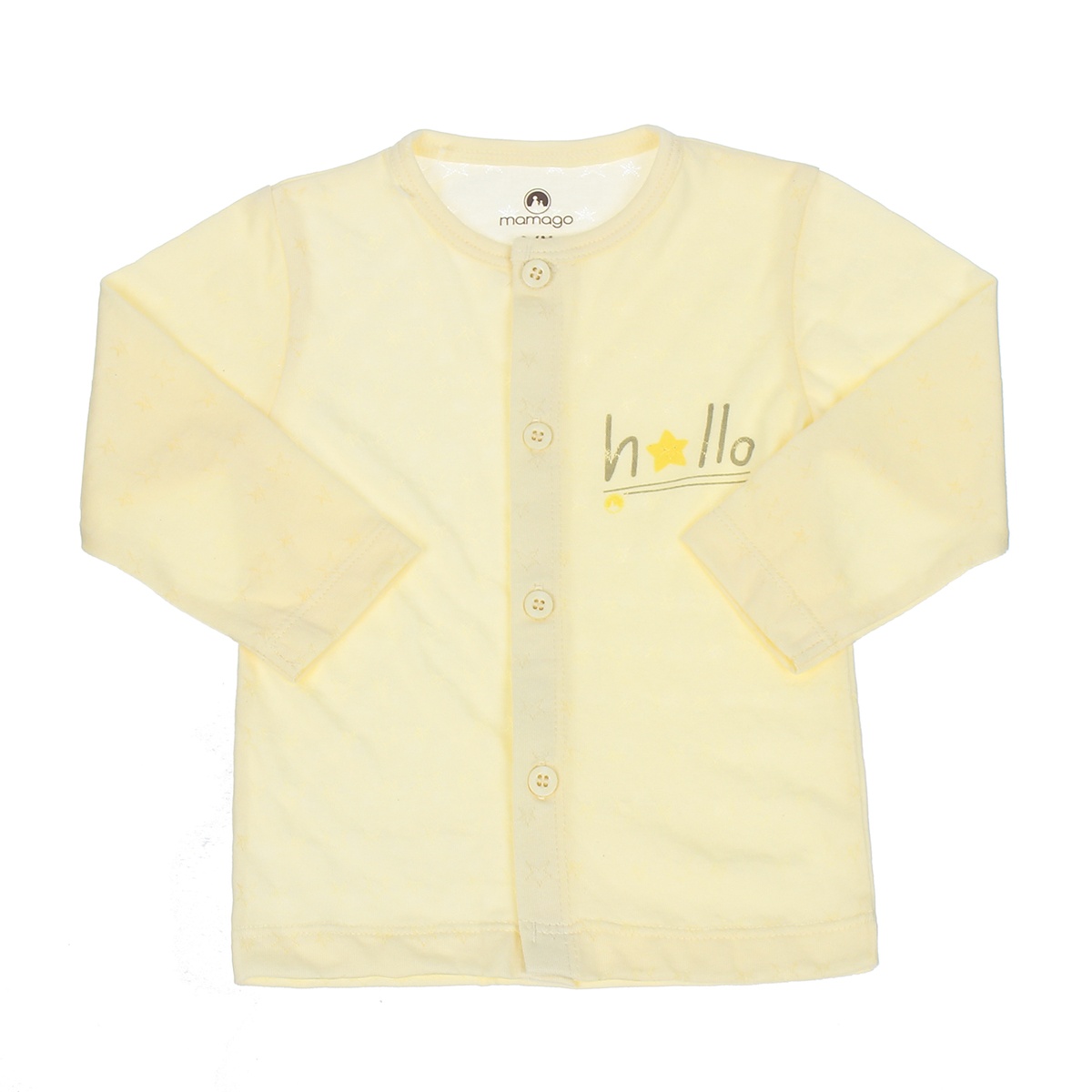 Bộ quần áo dài tay cài giữa Mamago Twikle Star 6-9M ND20H (Vàng) - góc nghiêng