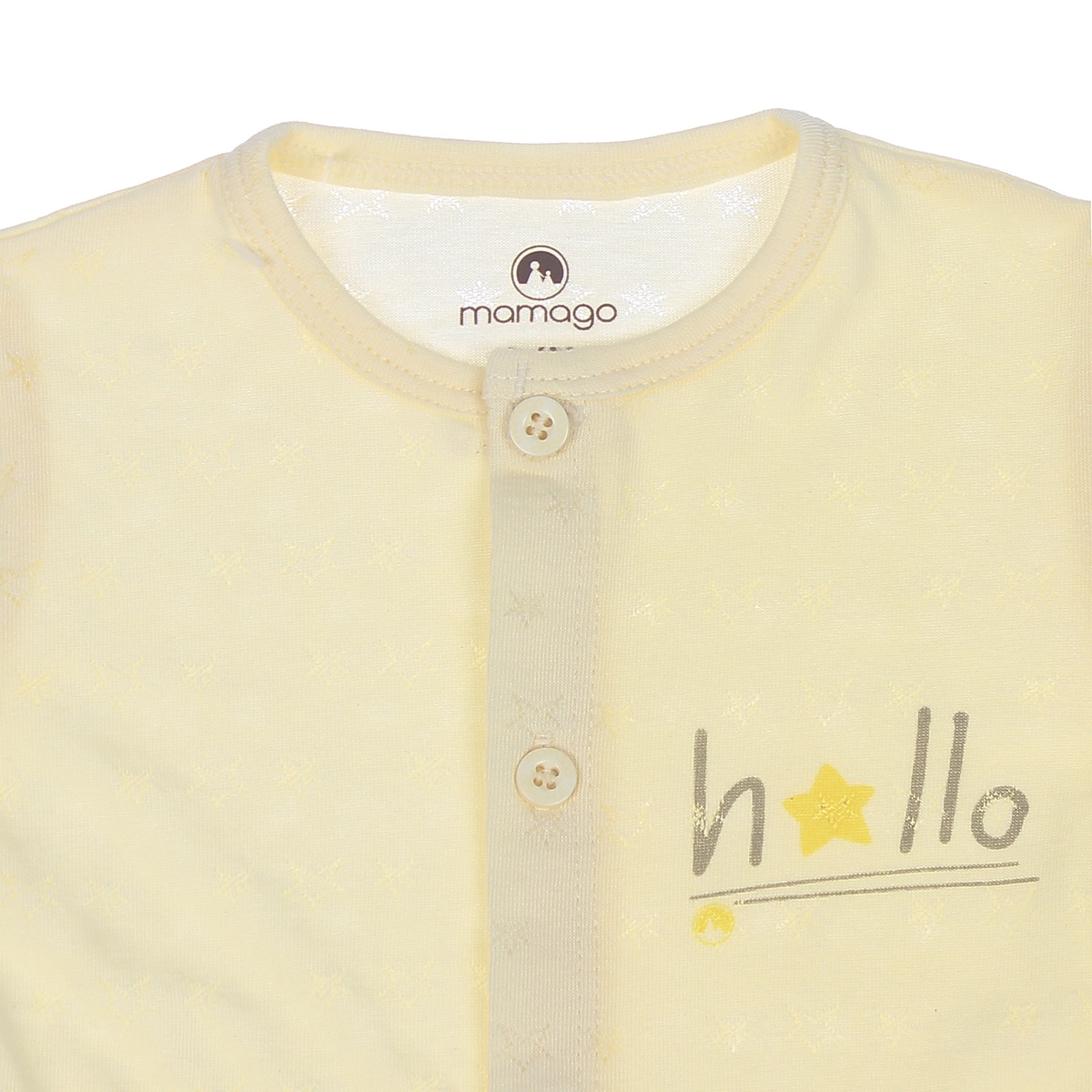 Bộ quần áo dài tay cài giữa Mamago Twikle Star 6-9M ND20H (Vàng) - mặt phải