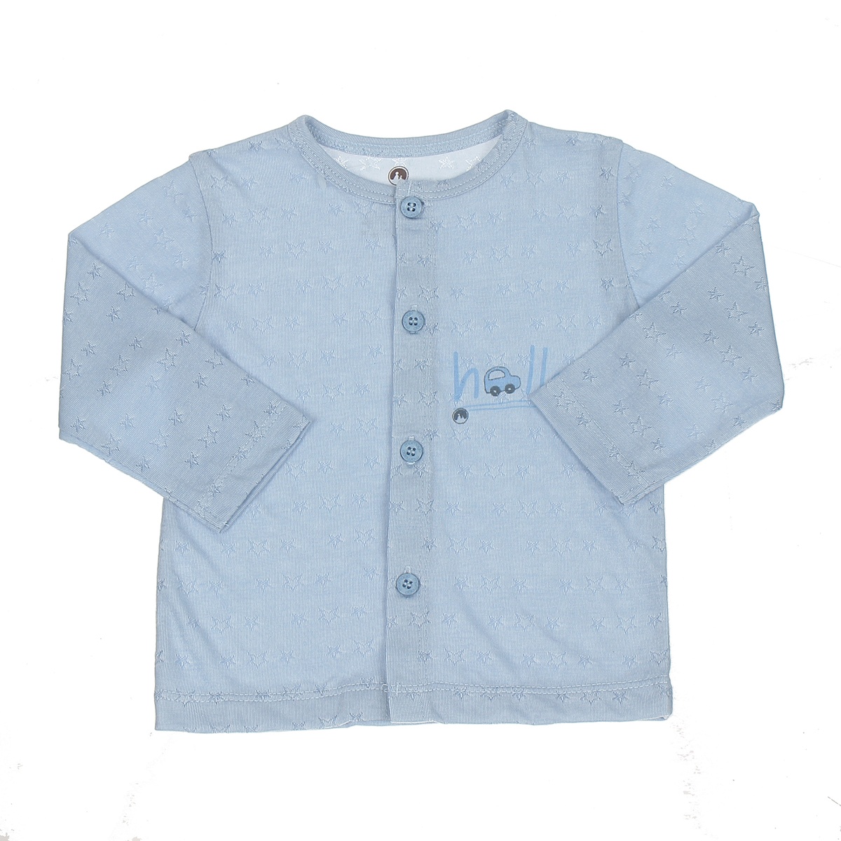 Bộ quần áo dài tay cài giữa Mamago Twikle Star 0-3M ND20H (Xanh) - mặt trái