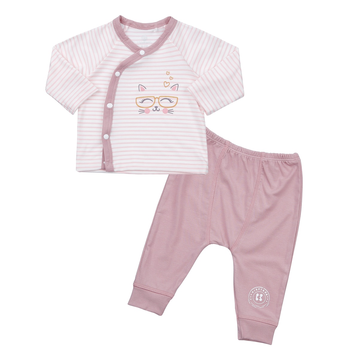 Bộ quần áo dài tay cài lệch Otis KidsPlaza ND23H (Hồng)