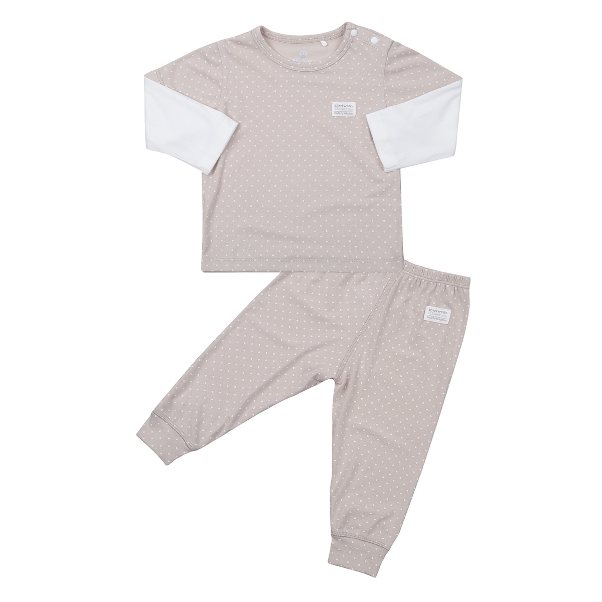 Bộ quần áo dài tay cài vai KidsPlaza Otis ND23T (Be)