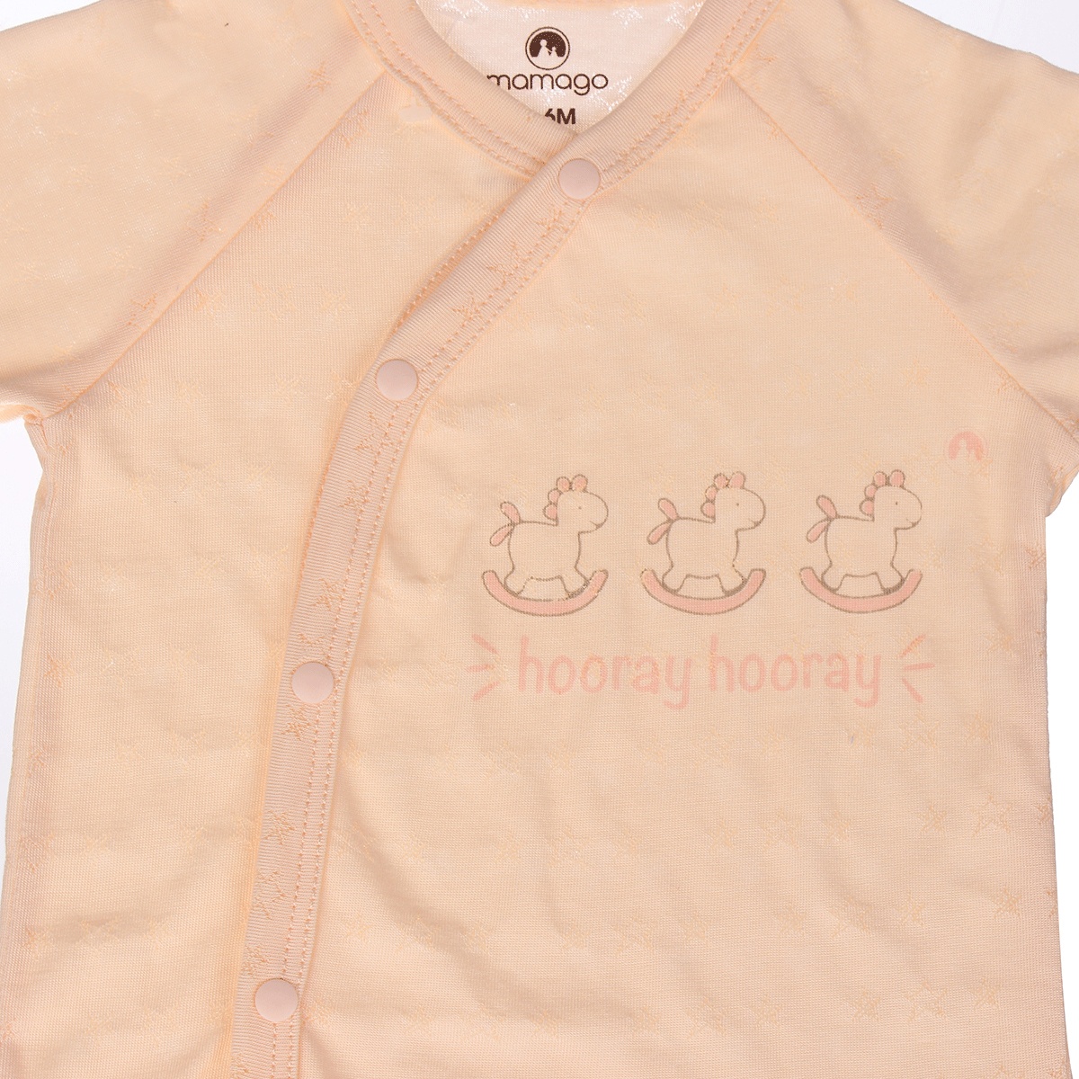 Bộ quần áo dài tay Mamago twikle star cài chéo ND20H 0-3M (Cam) - mặt trái
