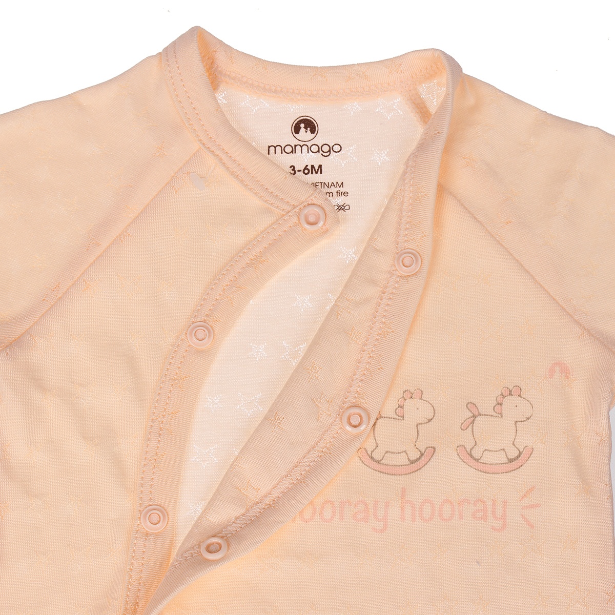 Bộ quần áo dài tay Mamago twikle star cài chéo ND20H 0-3M (Cam) - 	 