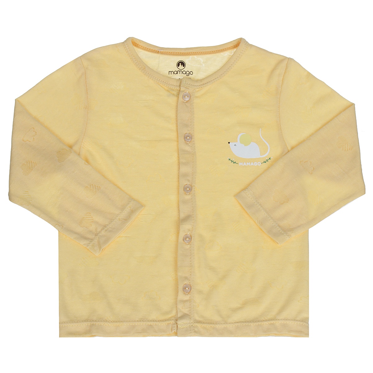 Bộ quần áo dài tay Neil cài giữa Mamago HN20H 3-6M (Vàng) - mặt trái