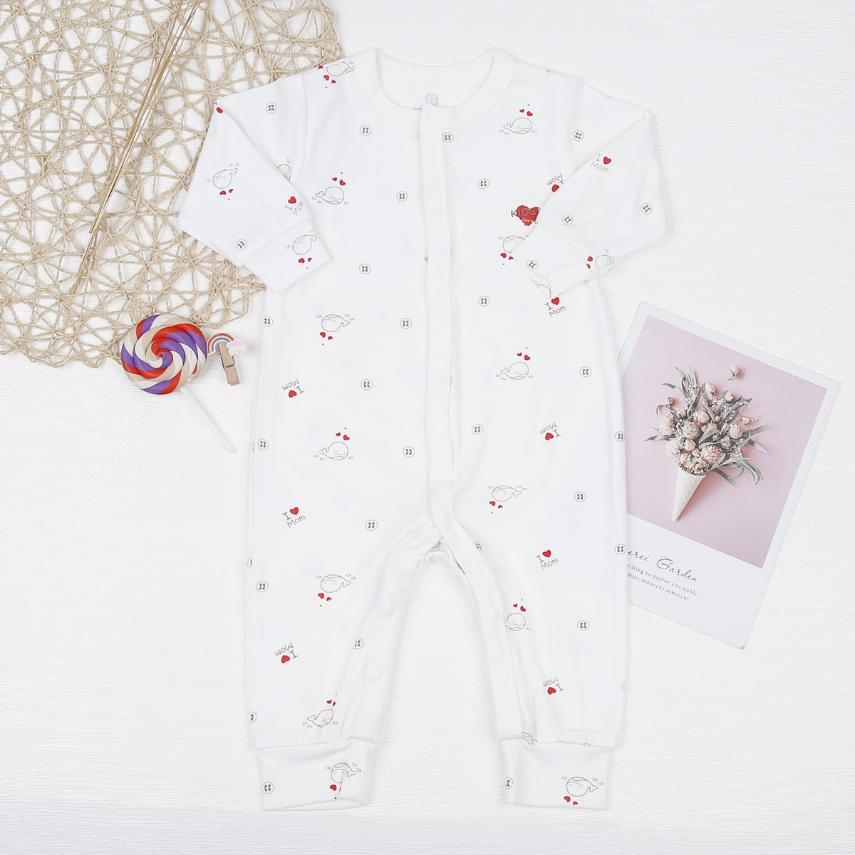 Bộ quần áo dài tay Otis cá KidsPlaza ND23H (Trắng)