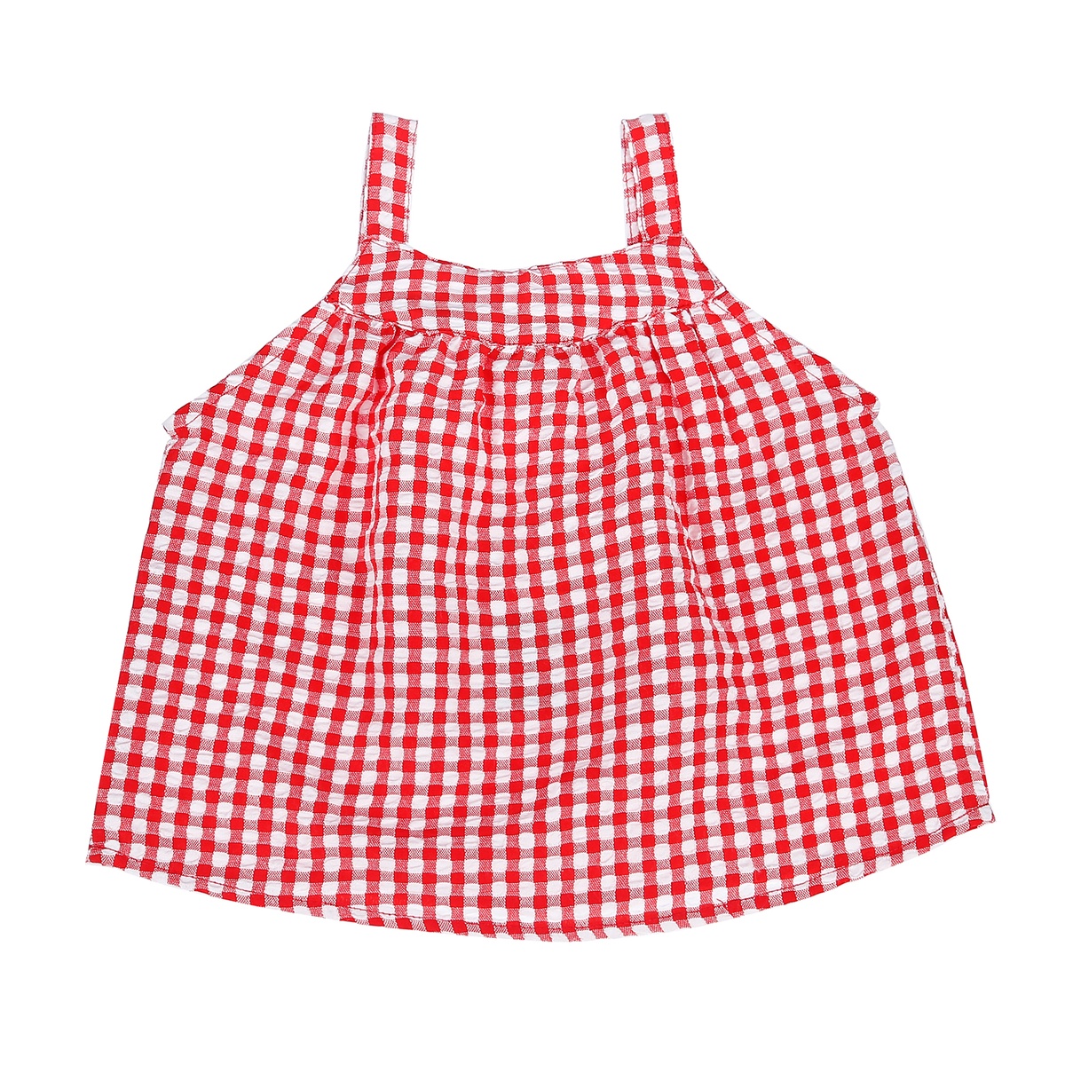 Bộ quần áo hai dây kẻ zip kaki KidsPlaza M21H (Đỏ Trắng) - góc nghiêng