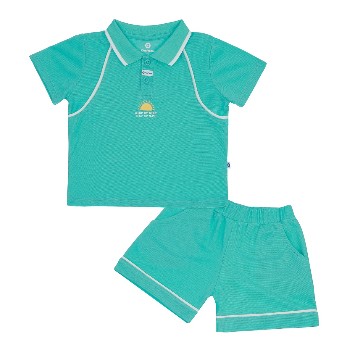 Bộ quần áo polo bé trai KidsPlaza kẻ trắng HN23H (Xanh)
