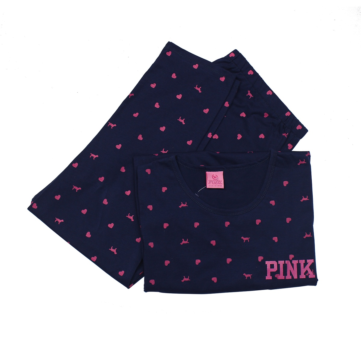 Bộ quần áo sau sinh cho mẹ cotton cổ tròn Pink - mặt trái