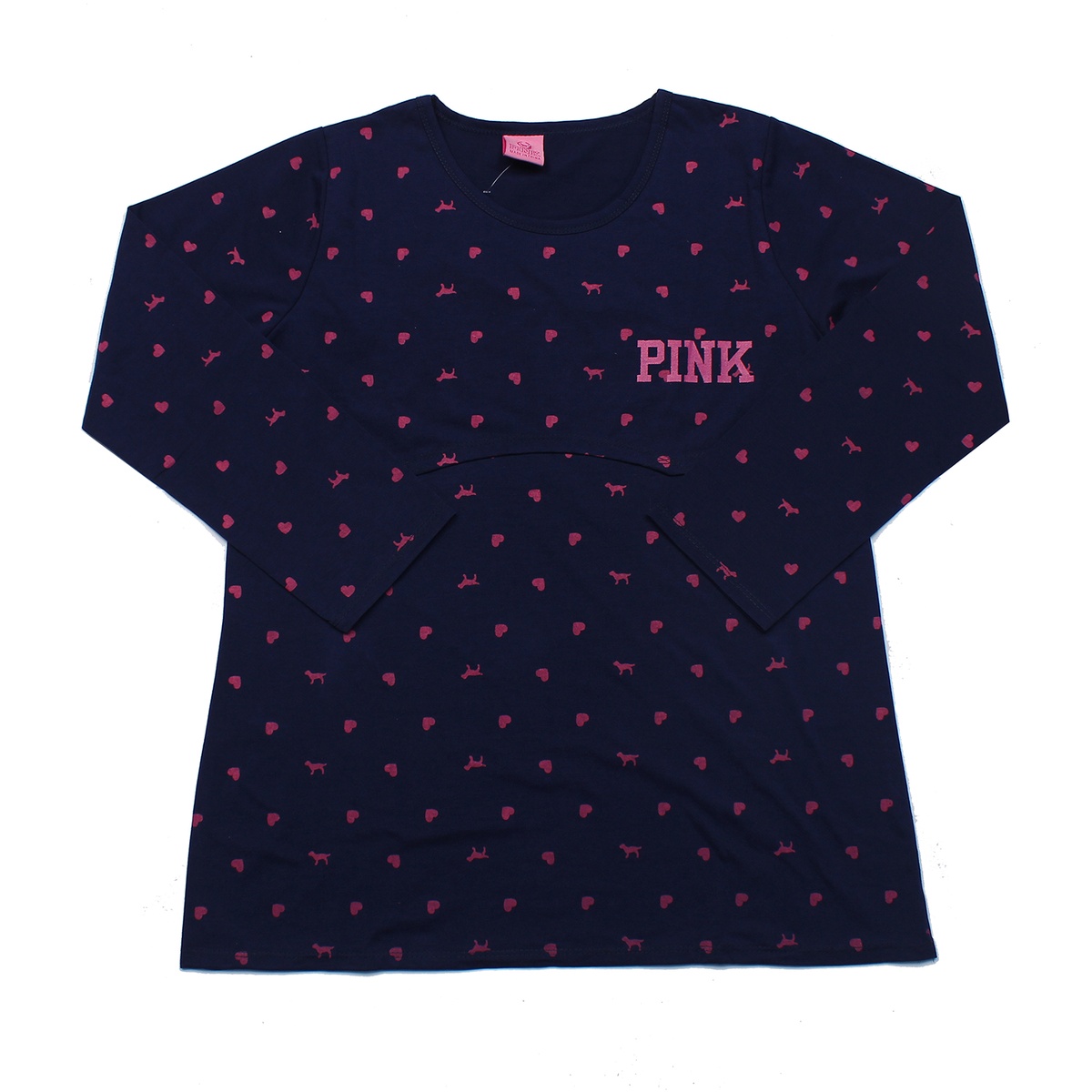 Bộ quần áo sau sinh cho mẹ cotton cổ tròn Pink - mặt phải