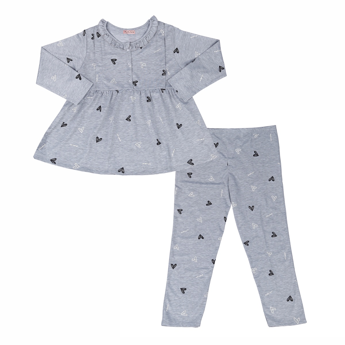 Bộ quần áo sau sinh cho mẹ in Cổ bèo xám M23