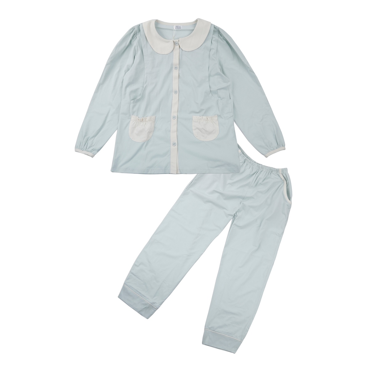 Bộ quần áo sau sinh cho mẹ in cổ sen TT22 (Xanh)