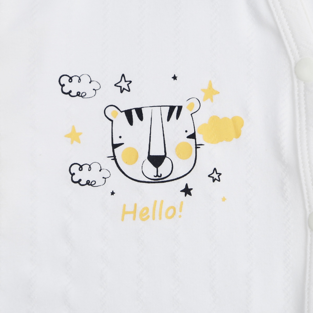 Bộ quần áo sơ sinh KidsPlaza cài chéo in hình hổ HN21T (Trắng) - góc nghiêng