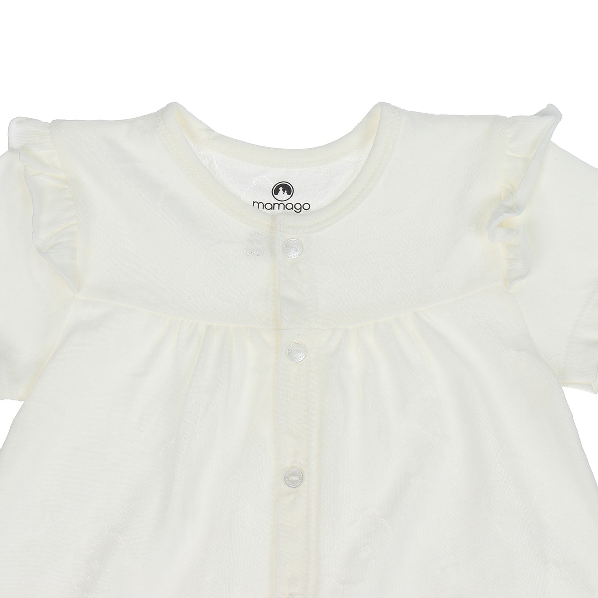 Bộ sơ sinh bé gái Neil cài giữa cộc tay Mamago HN20H (Trắng) 3-6M - hình 6