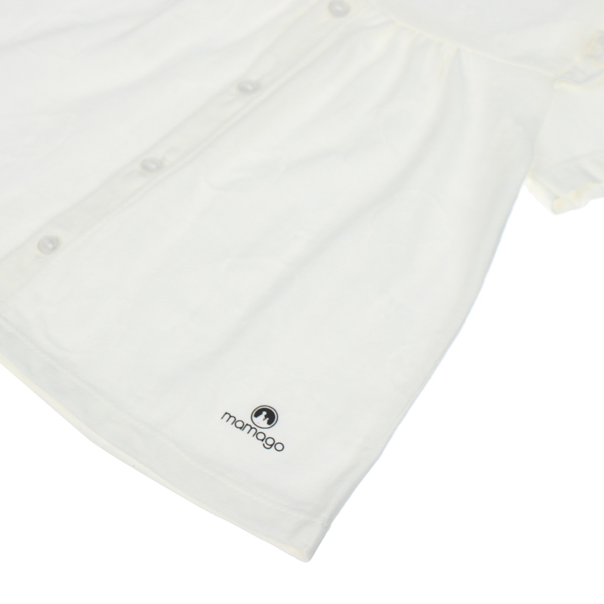 Bộ sơ sinh bé gái Neil cài giữa cộc tay Mamago HN20H (Trắng) 3-6M - mặt sau