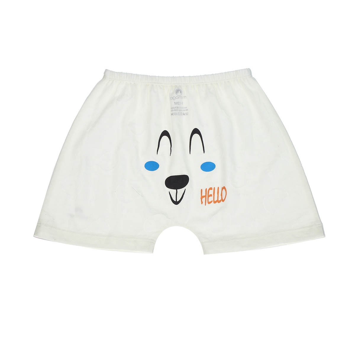 Bộ sơ sinh bé trai Neil cài giữa cộc tay Mamago HN20H (Trắng) 6-9M - góc nghiêng