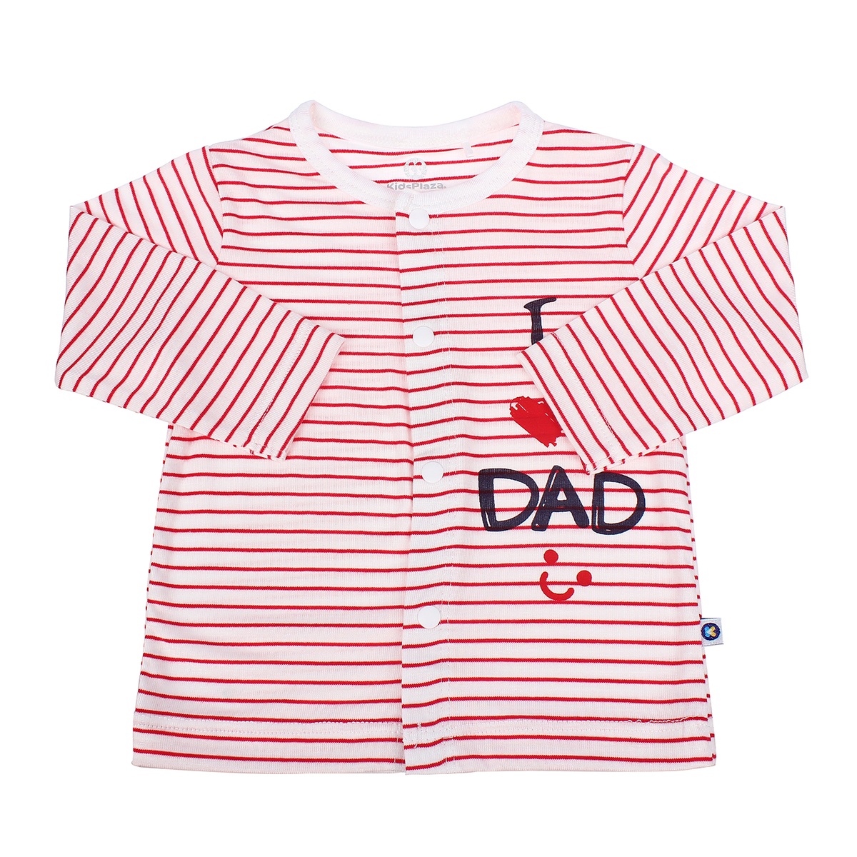 Bộ sơ sinh cài giữa dài tay Otis kẻ ngang KidsPlaza ND21H (Trắng Đỏ) - mặt trái