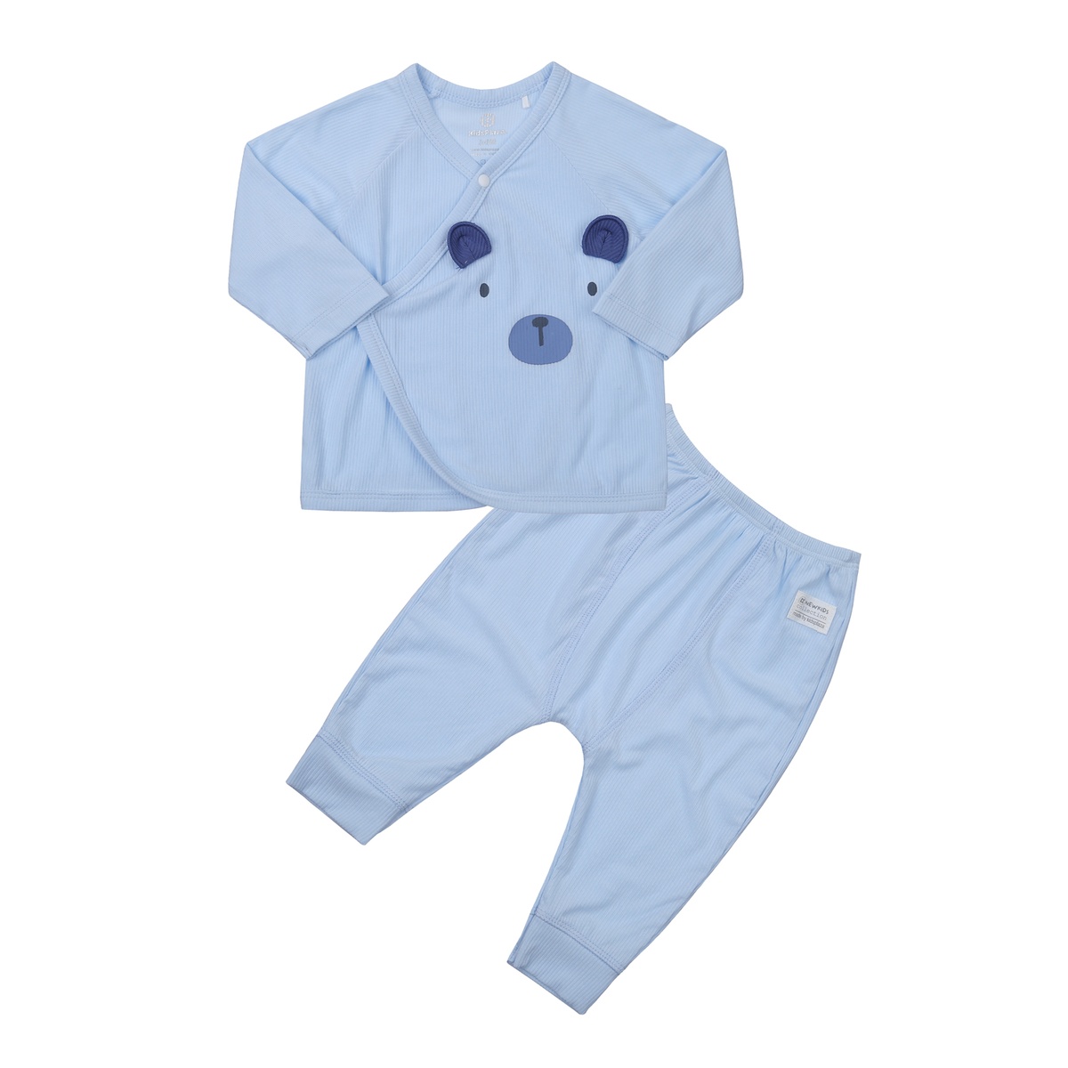 Bộ sơ sinh dài cài lệch Yukata KidsPlaza kẻ tăm ND23T (Xanh)
