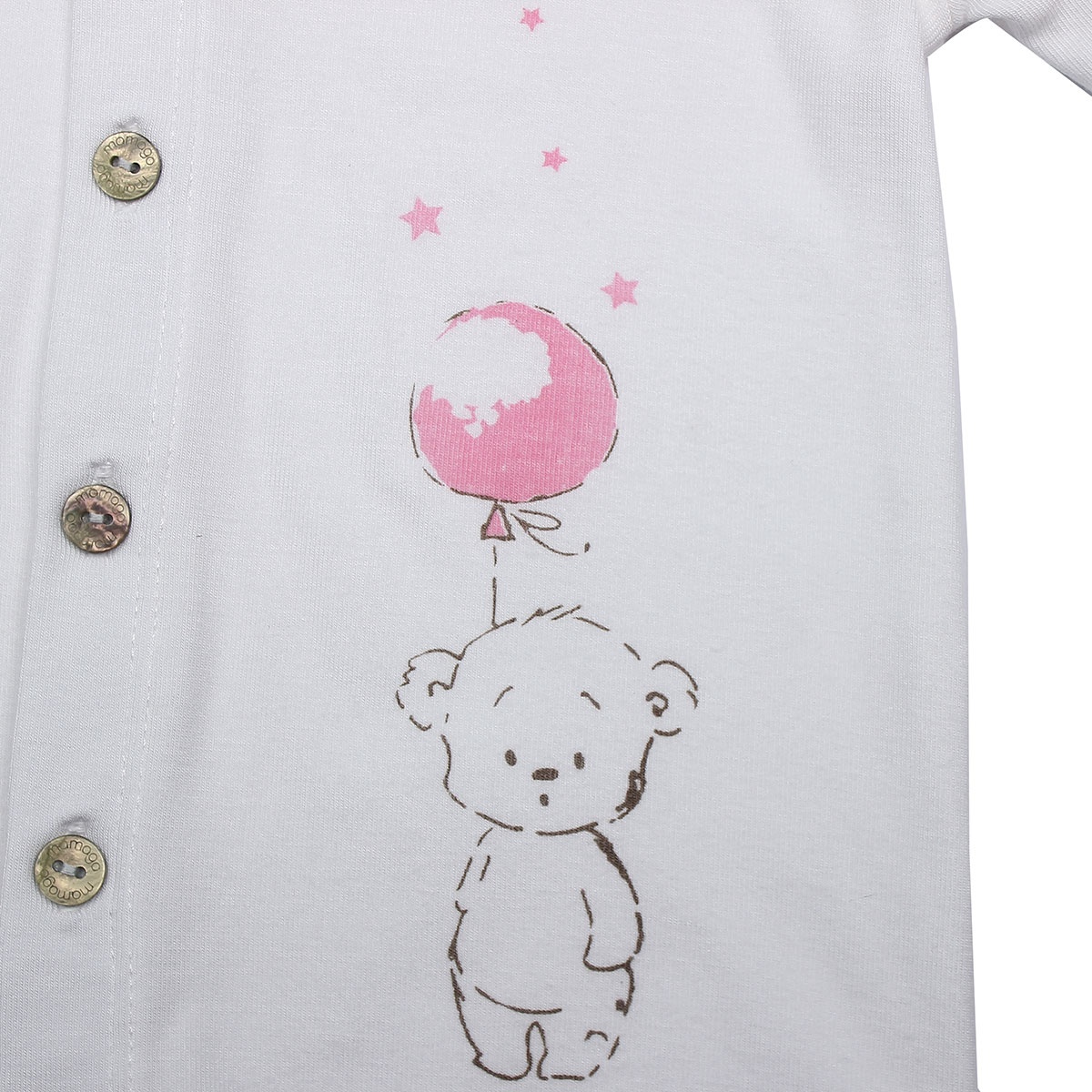  Bộ sơ sinh Otis cài giữa Mamago ND20H (Trắng Hồng) 3-6M - góc nghiêng