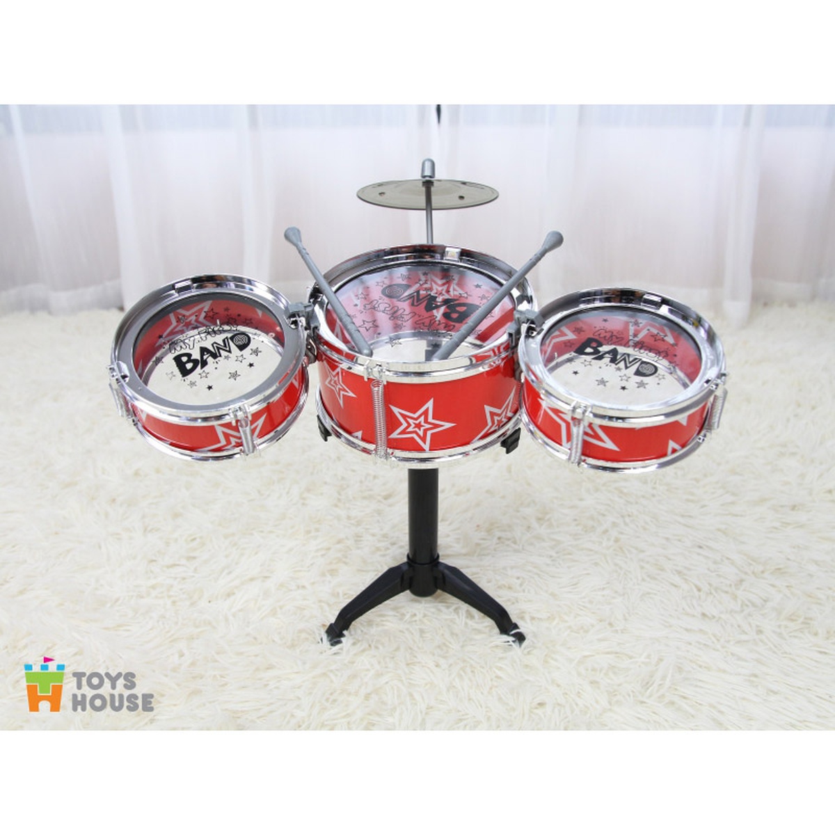 Bộ trống đồ chơi Jazz Drum Toyshouse - góc nghiêng
