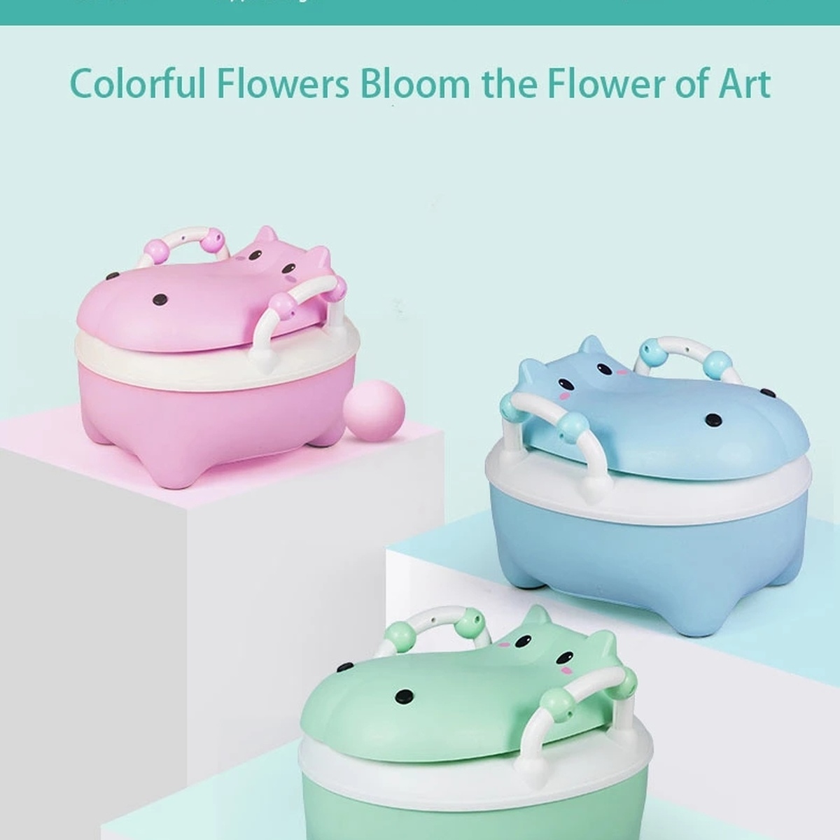 Bô vệ sinh hình thú cho bé Hà Mã KidsPlaza BP036 (Màu ngẫu nhiên) - góc nghiêng