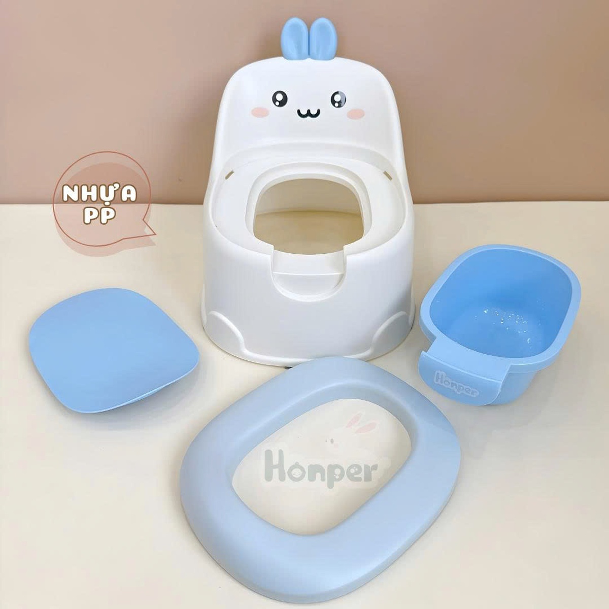 Bô vệ sinh cho bé Honper hình thỏ HP202 (màu ngẫu nhiên) - mặt sau