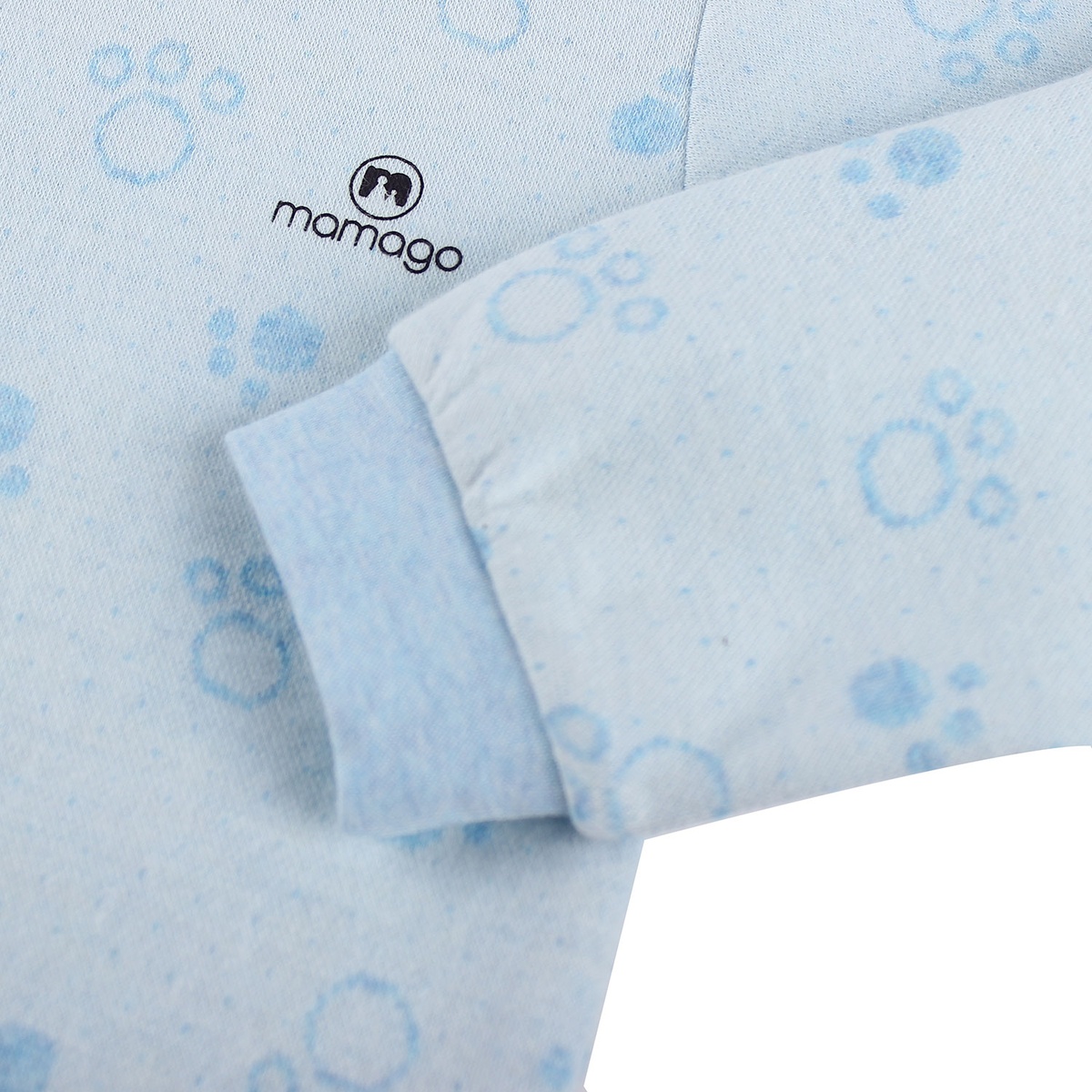 Bộ cài vai in chân cún Mamago HN19D (Xanh) - mặt sau