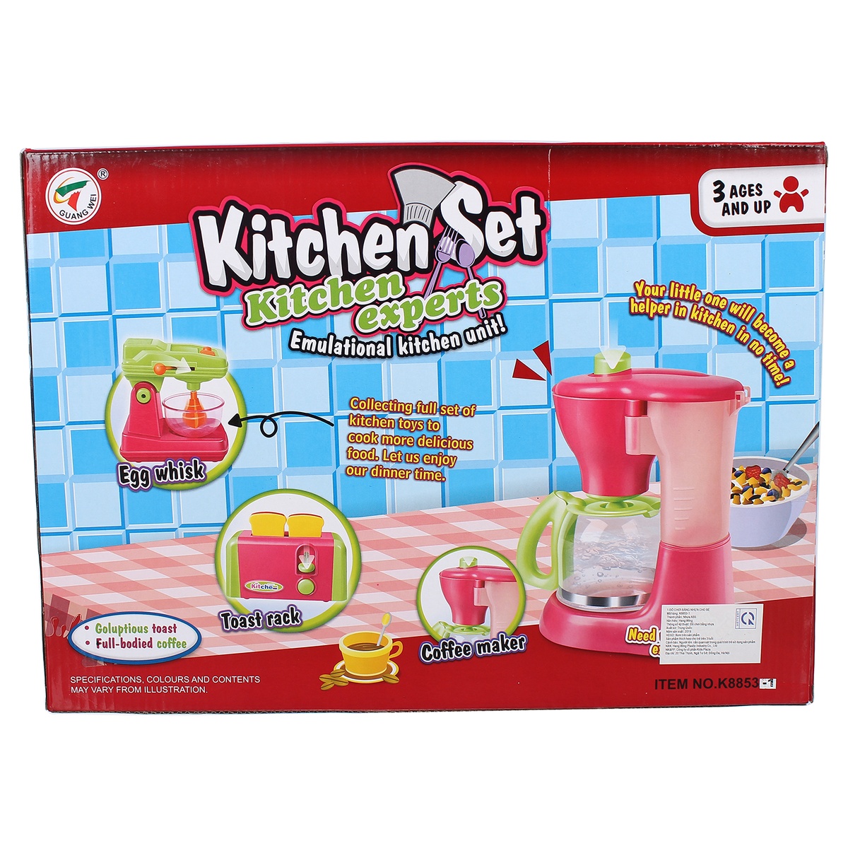 Bộ đồ chơi dụng cụ nhà bếp HW.8853-1 - mặt sau