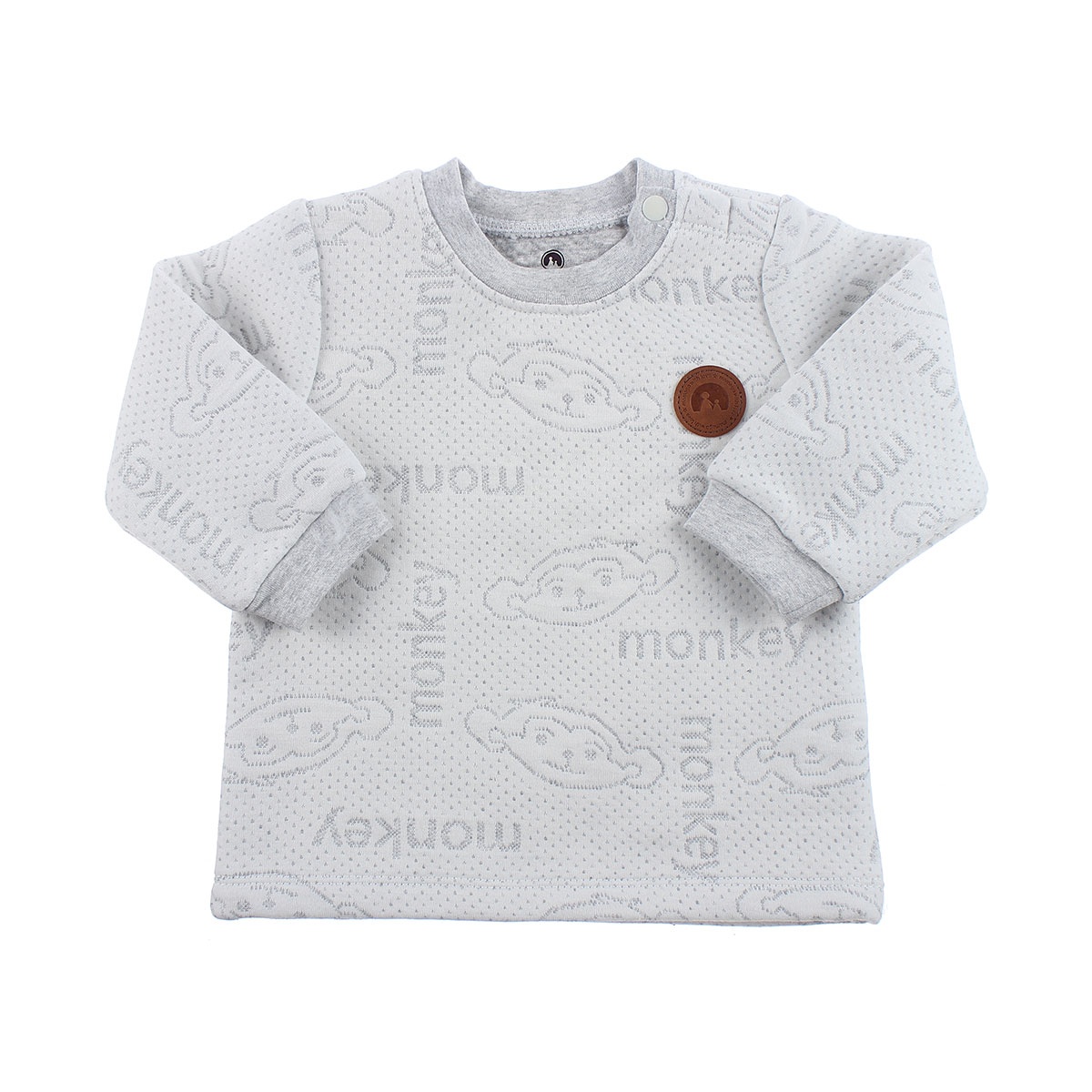 Bộ trần bông Mamago HN19D in hình monkey (Ghi) - góc nghiêng