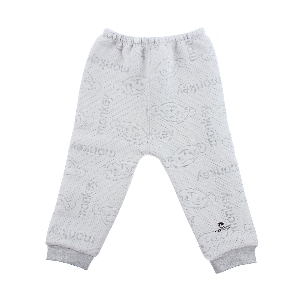 Bộ trần bông Mamago HN19D in hình monkey (Ghi) - mặt trái