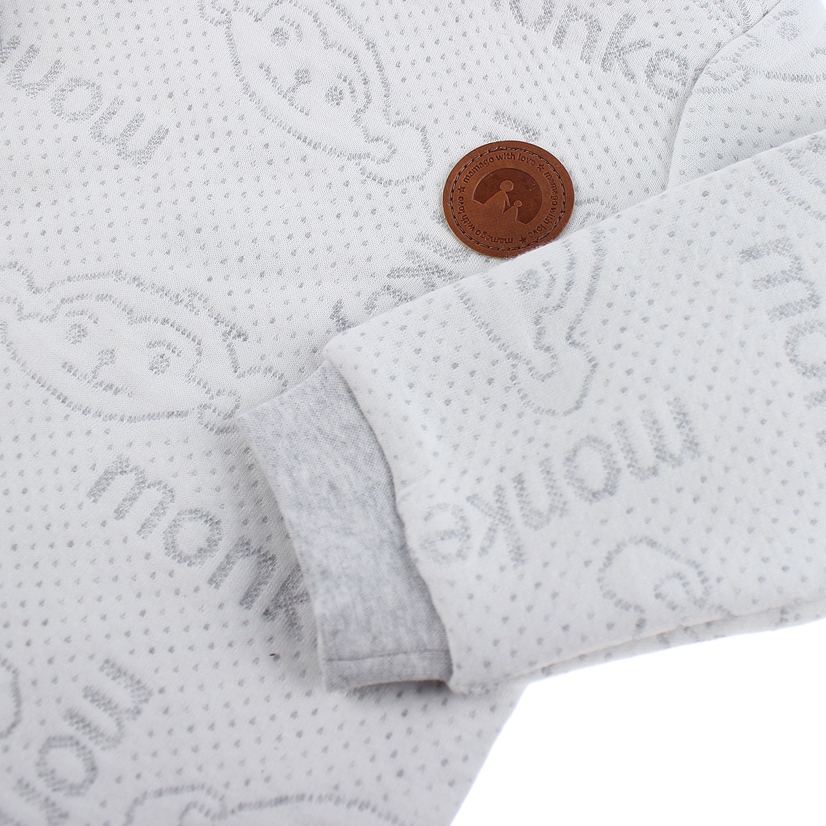 Bộ trần bông Mamago HN19D in hình monkey (Ghi) - mặt phải