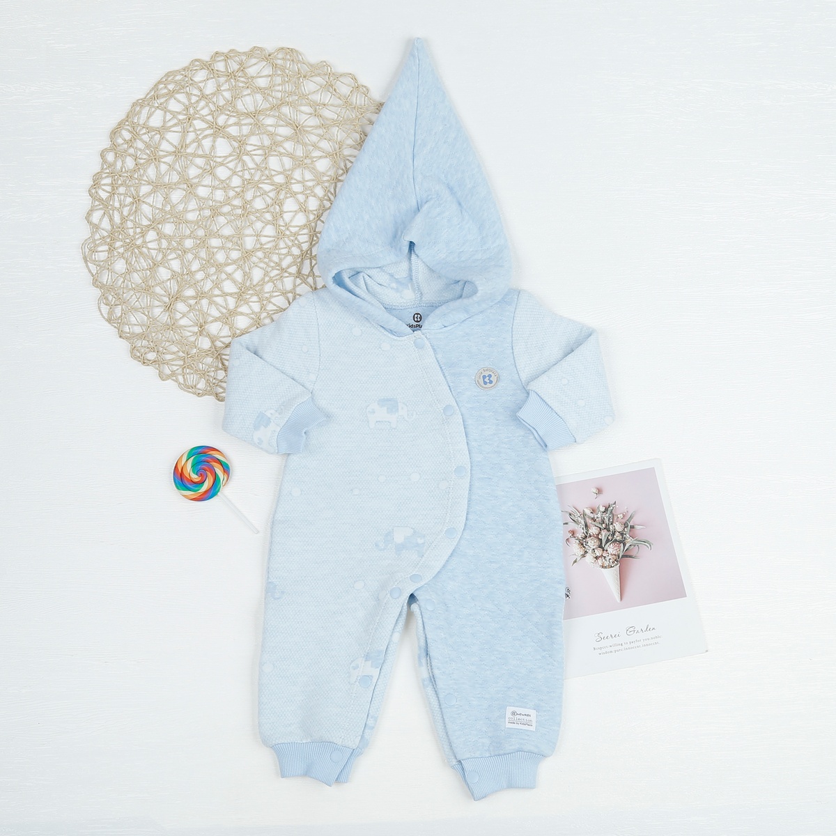 Body bé trai có mũ họa tiết voi KidsPlaza HN22D