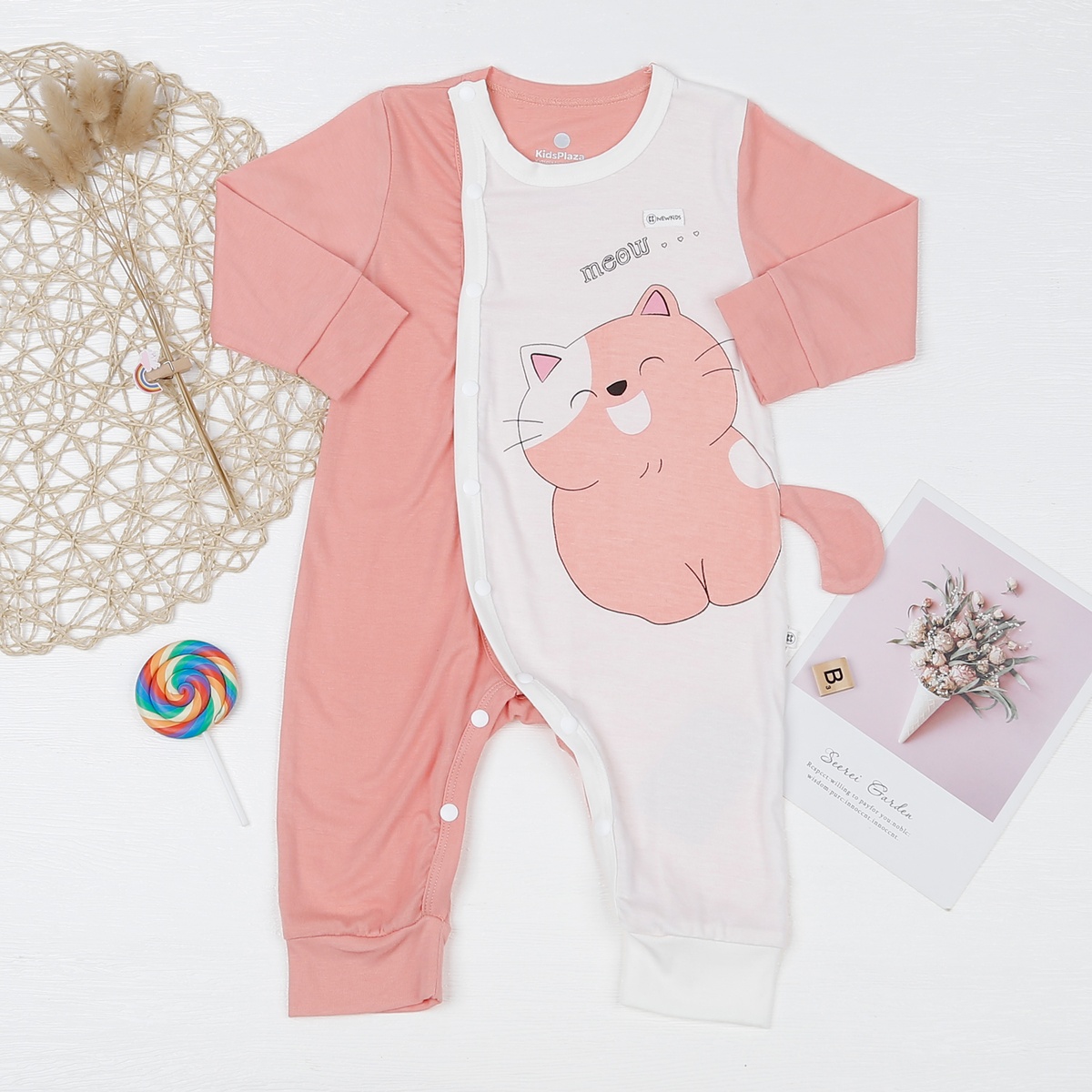 Body cho bé gái KidsPlaza in hình mèo M22D