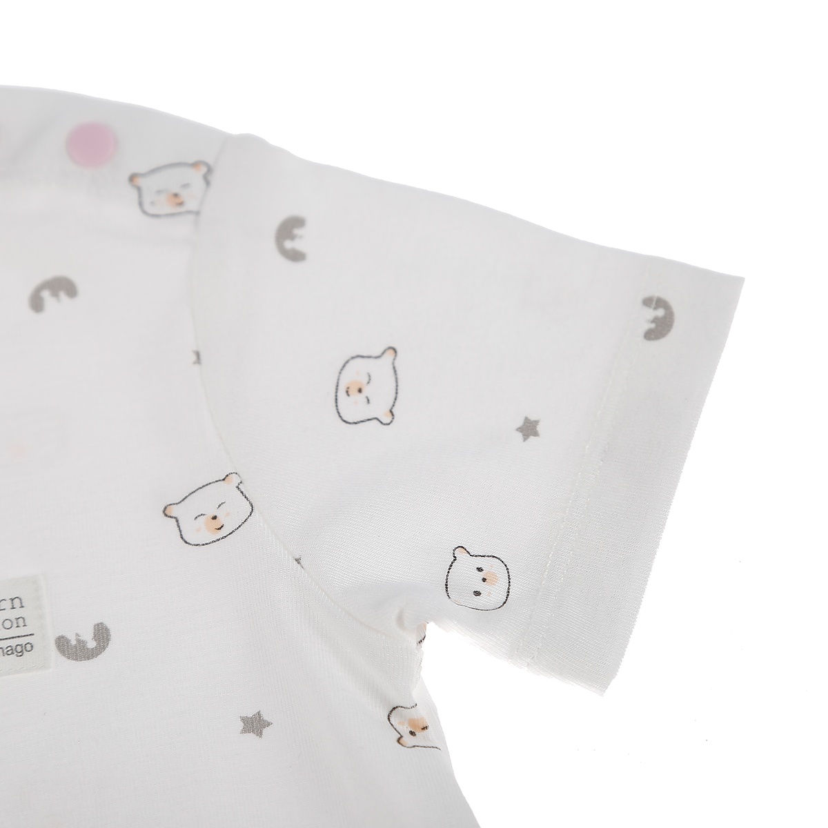 Body cộc tay cho bé Otis Mamago ND20H (Trắng Hồng) 9-12M - mặt phải