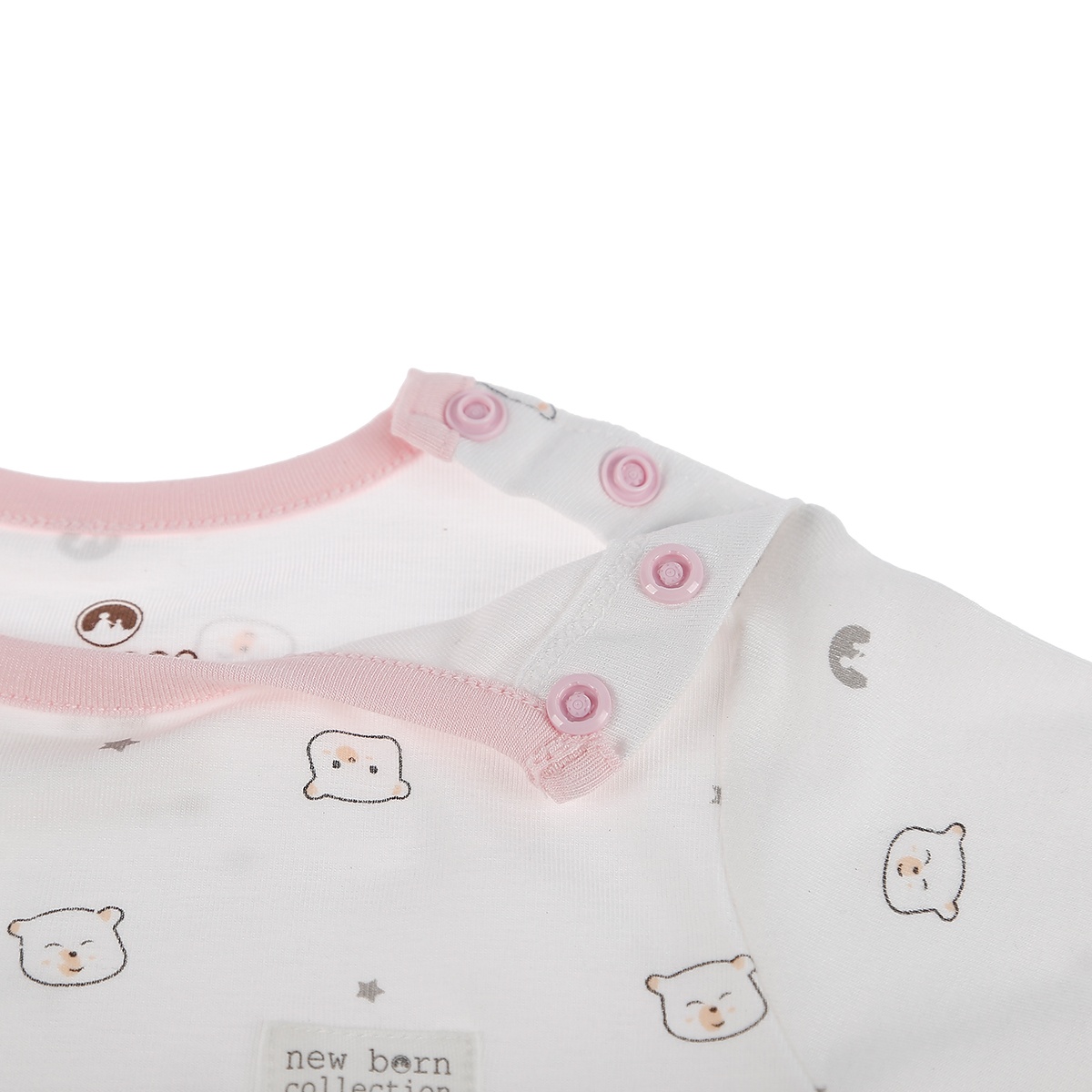 Body cộc tay cho bé Otis Mamago ND20H (Trắng Hồng) 9-12M - góc nghiêng